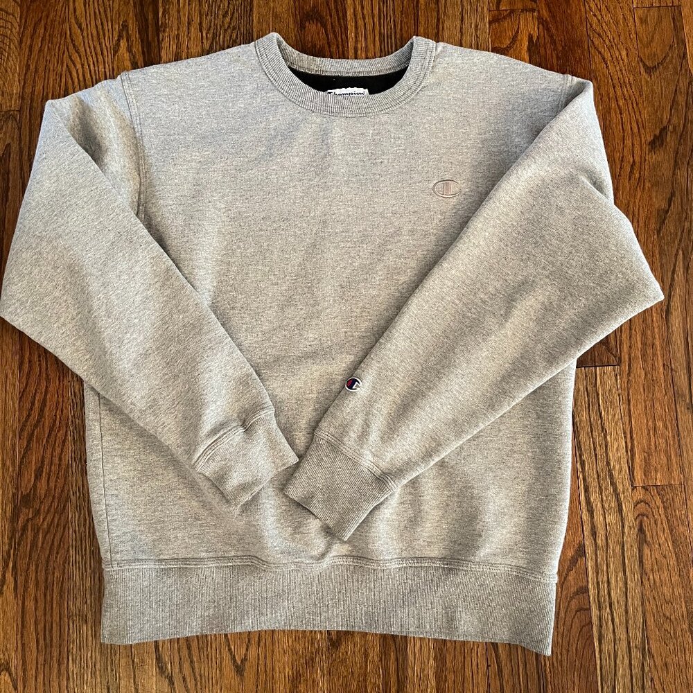 Champion Sweater Men’s Large Grey Sweatshirt Crew Athleisure Sporty Normcore L